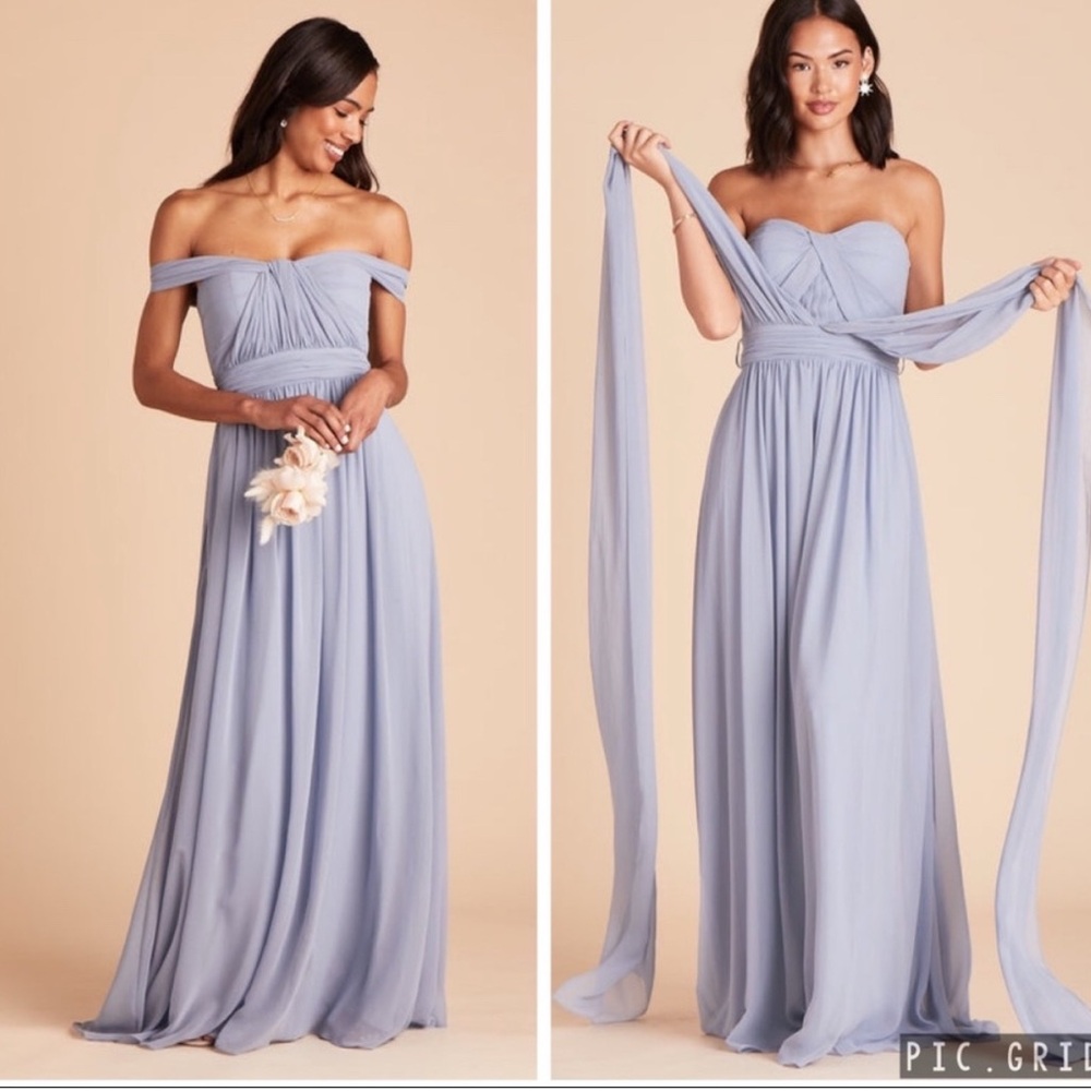 Birdy Grey Grace convertible dress in dusty blue size small bridesmaid